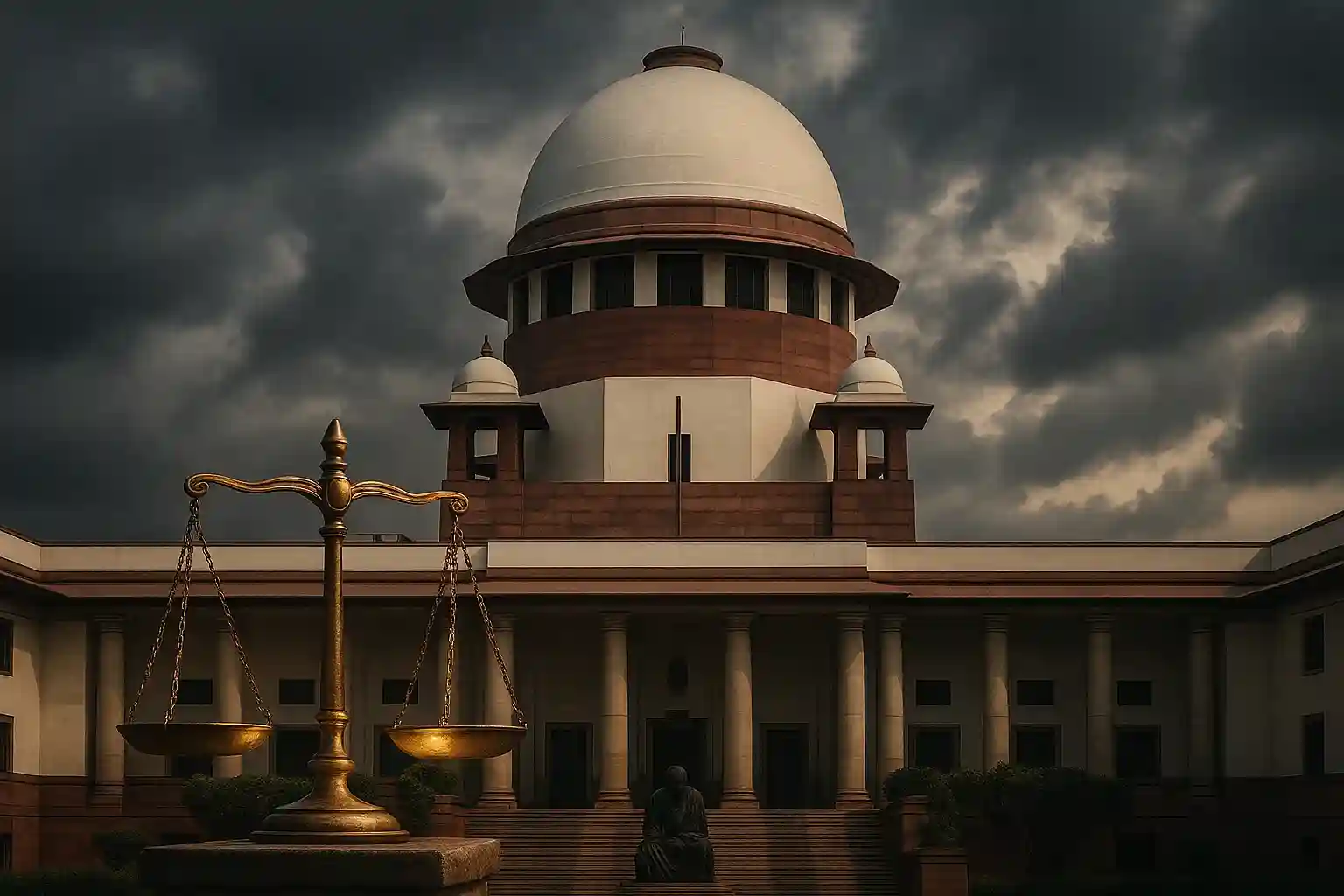 Supreme Court of India building in New Delhi, symbolizing justice and landmark judgments.