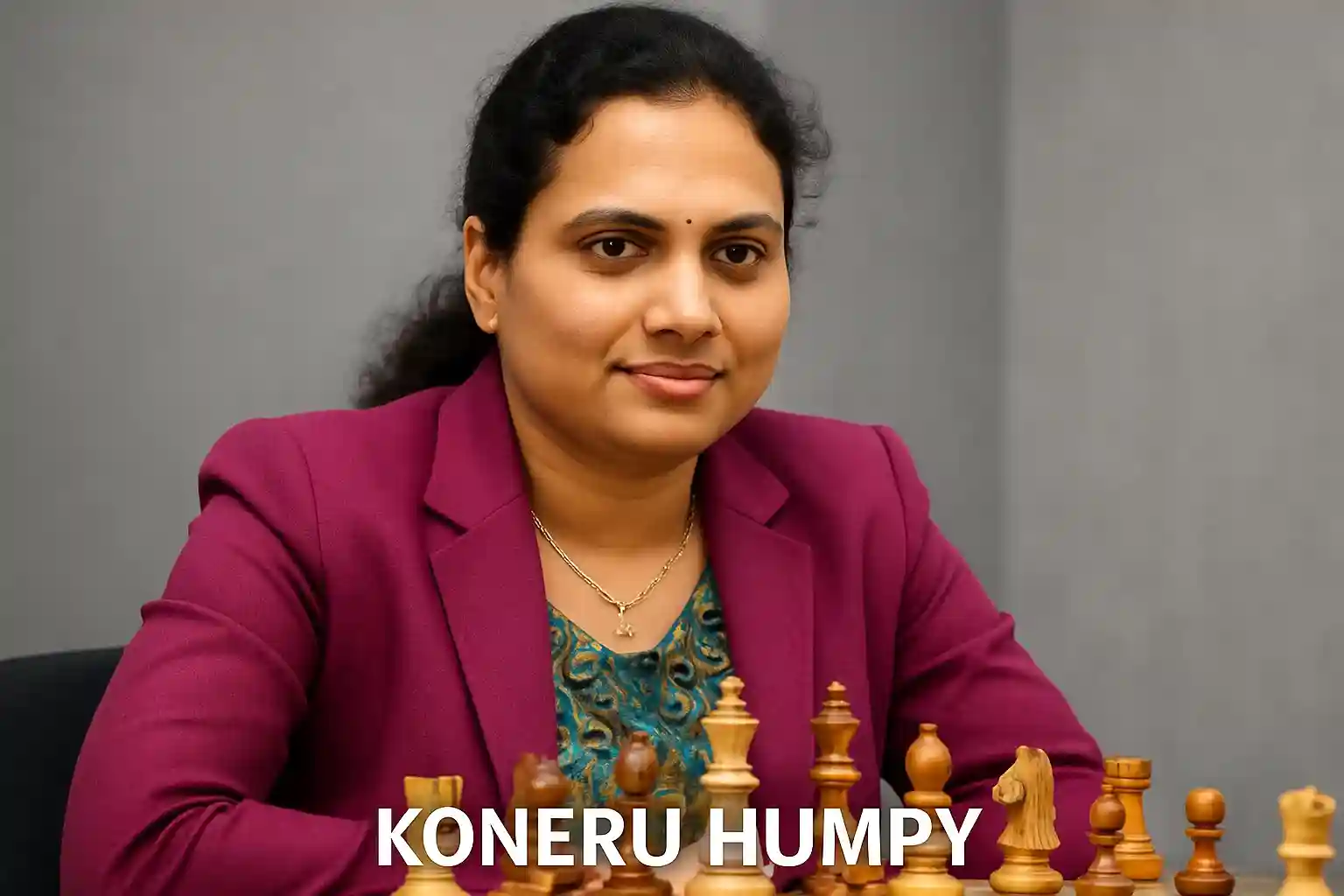 Koneru Humpy smiling and holding a championship trophy after her comeback.