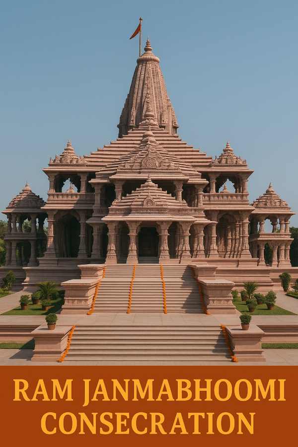 Shri Ram Janmabhoomi Temple during consecration rituals