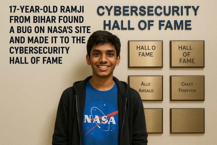 Ramji Raj, a 17-year-old from Bihar, is inducted into NASA's Cyber Security Hall of Fame.