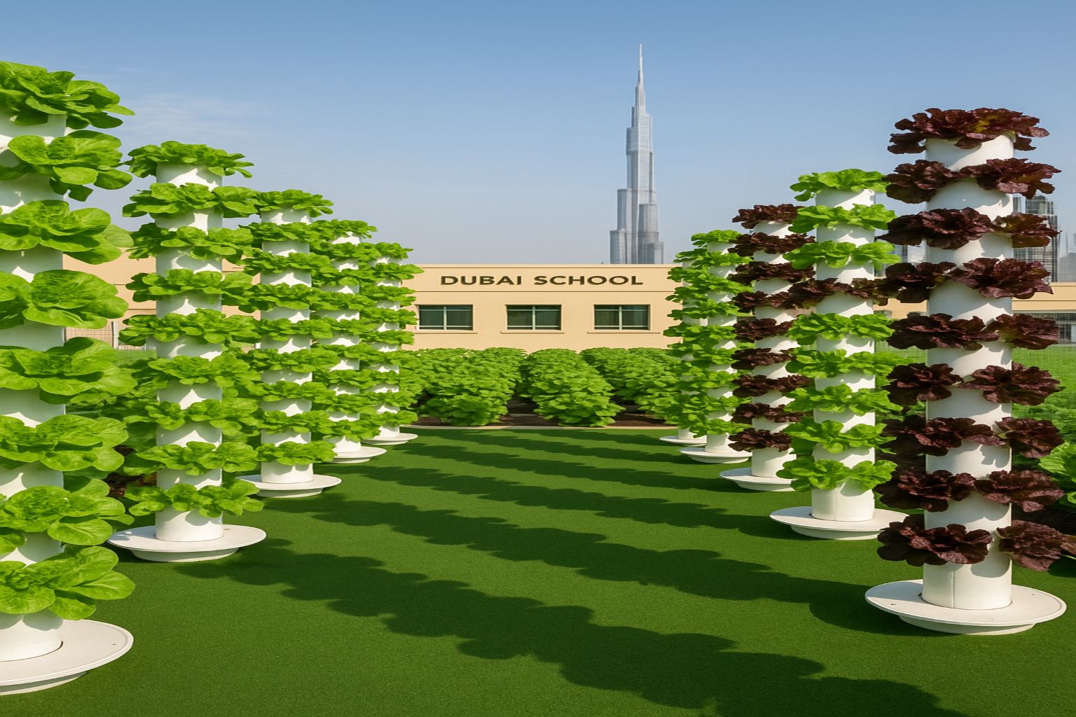 Rooftop urban farming at GEMS Our Own Indian School in Dubai